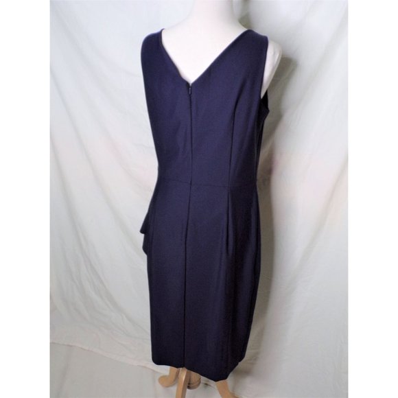 SOLD ALEX EVENINGS Side Ruched Cocktail Dress Navy Blue 14 - Picture 8 of 9
